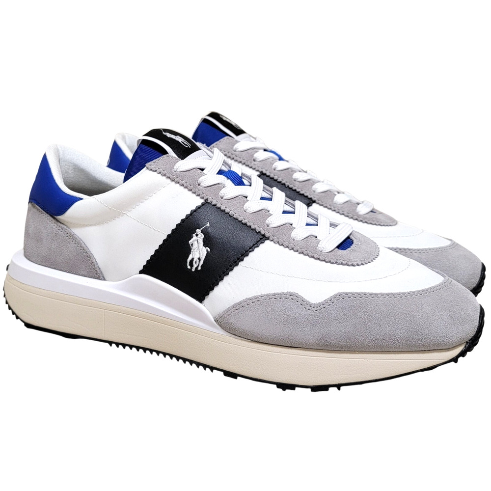 Polo Ralph Lauren Train 89 Low Top Sneakers Size US 12D Grey White Blue